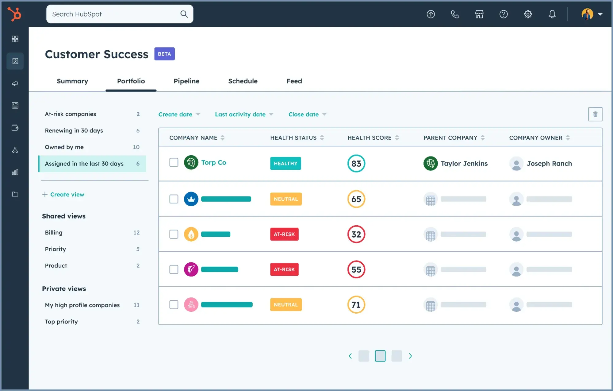 hubspot customer health scoring