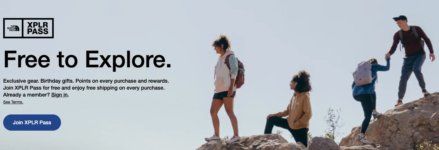 customer loyalty program example from north face