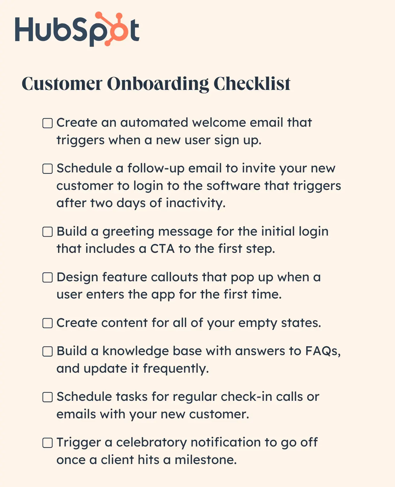 customer onboarding checklist