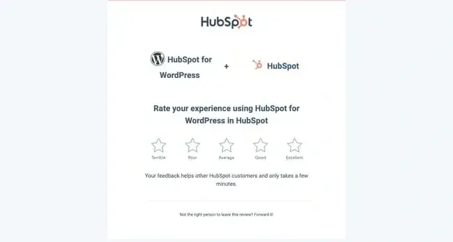 hubspot for wordpress customer satisfaction survey with 5-star rating scale, customer satisfaction survey examples