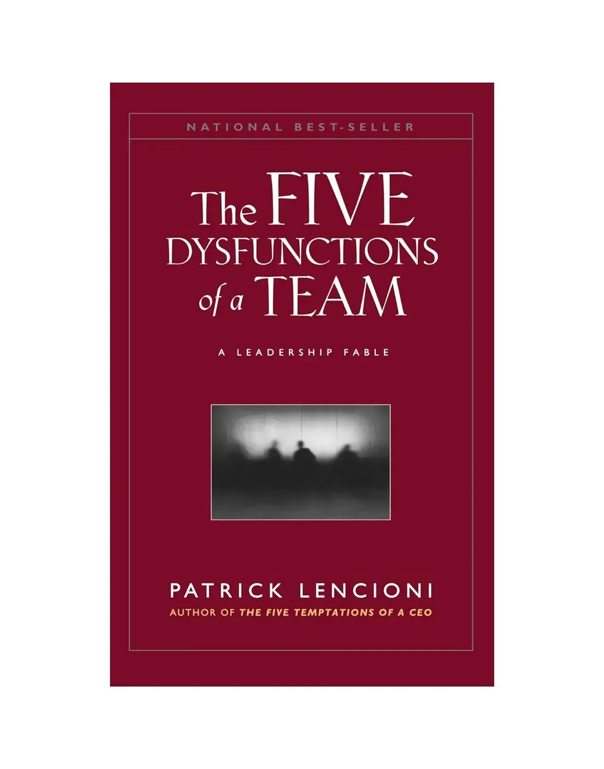 : The Five Dysfunctions of a Team book cover - a customer service book about improving team dynamics and accountability.