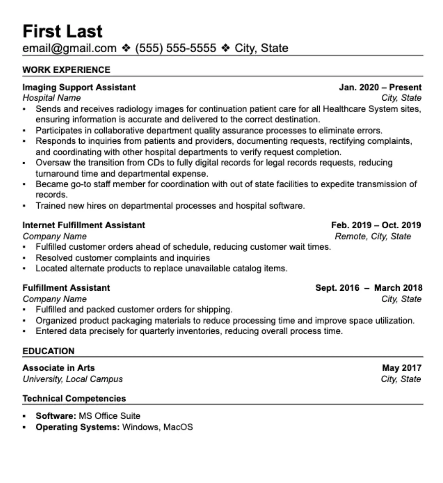 a resume highlighting customer service experience.
