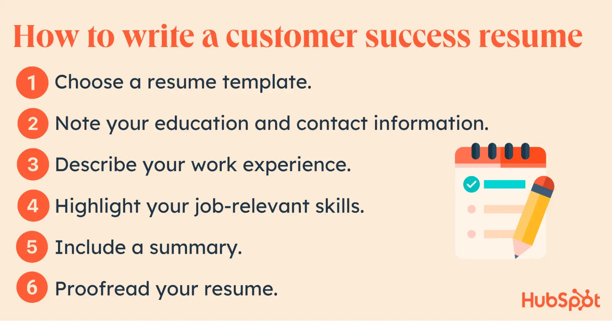 an infographic listing steps to write a customer success resume