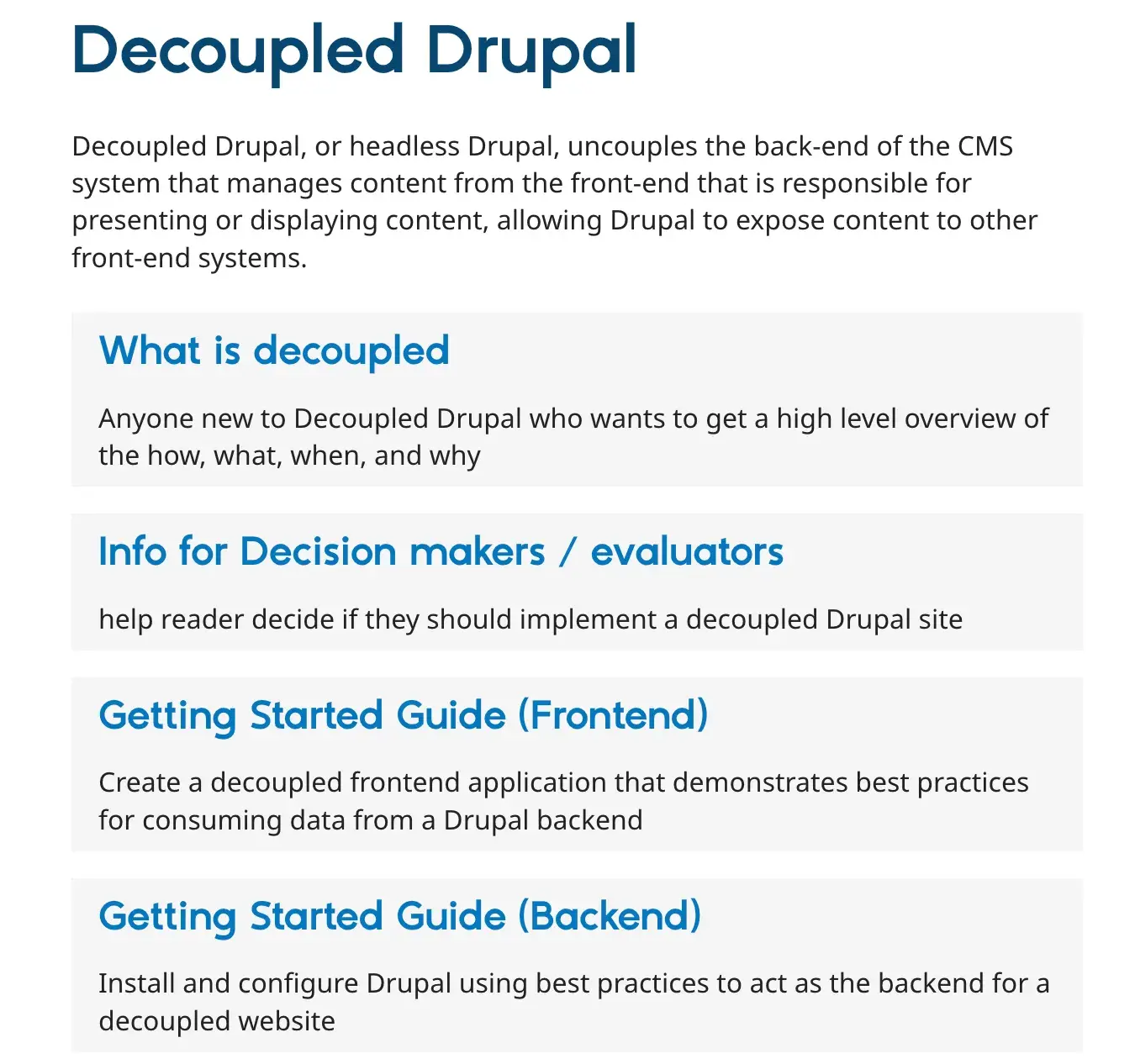 decoupled cms example, drupal