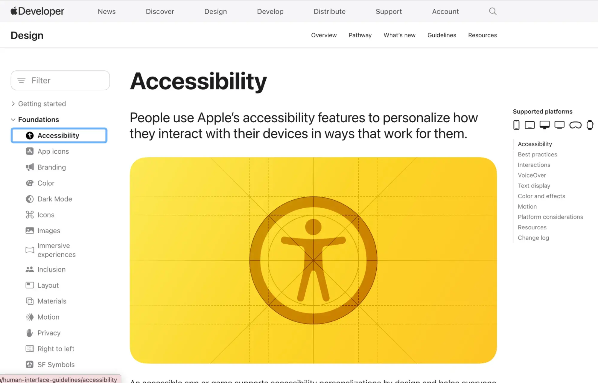 Apple human interface guidelines accessibility guide screenshot