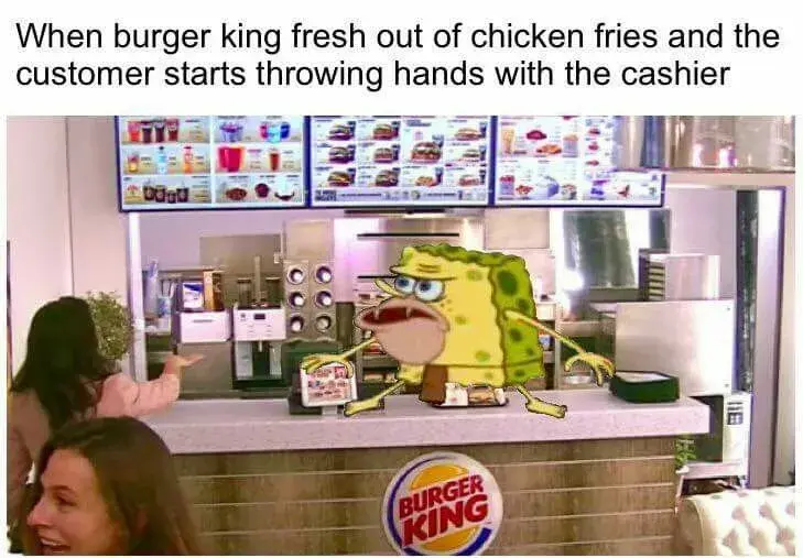 the role of the cashier is often met with challenges like angry customers meme