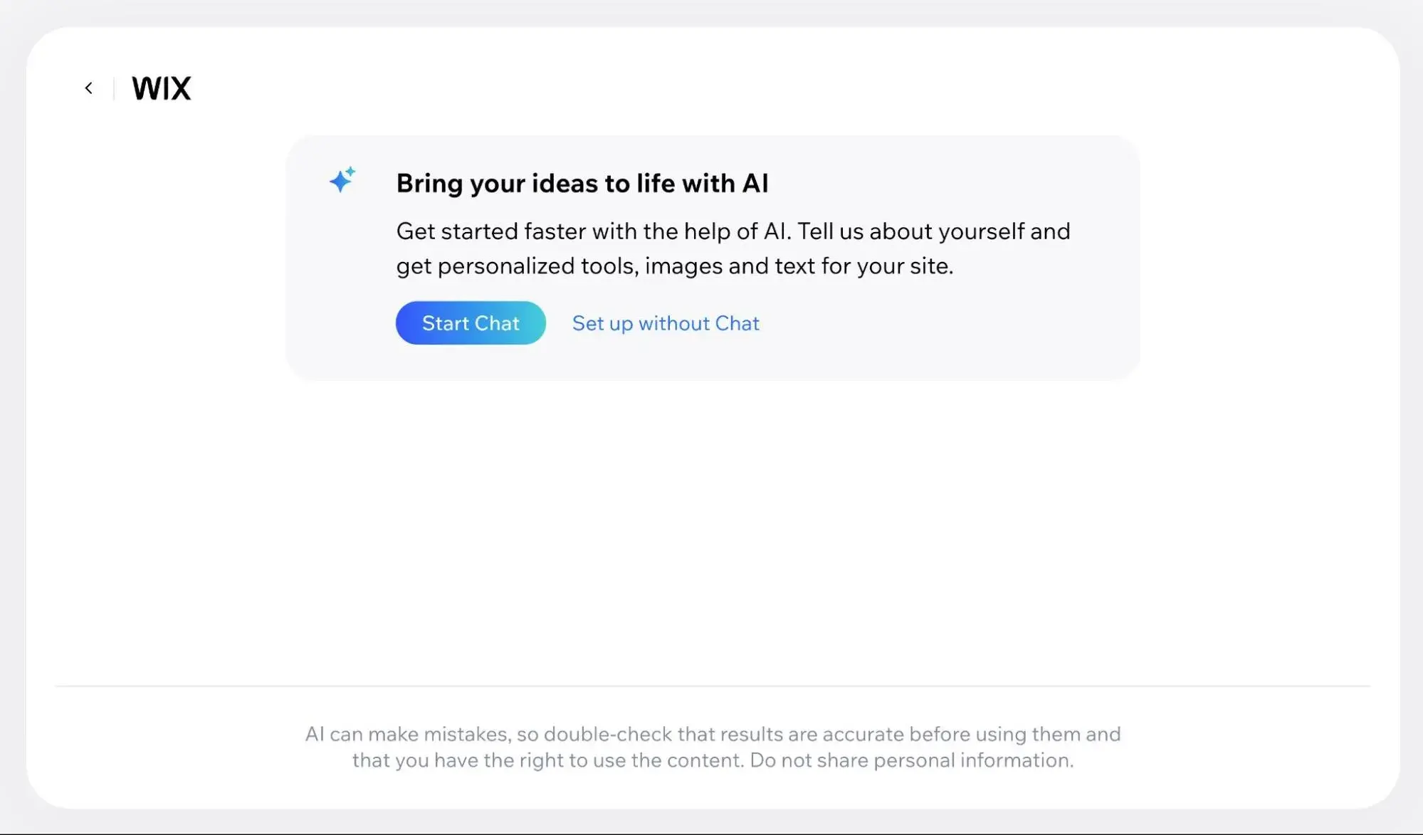 Wix's AI website builder tool