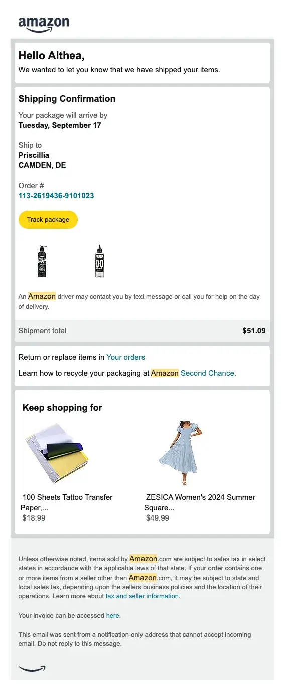 email marketing guide, amazon transactional email