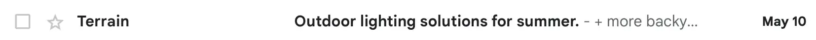 email subject line, terrain