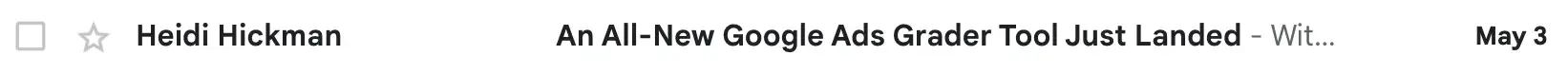 email subject line, cool stories