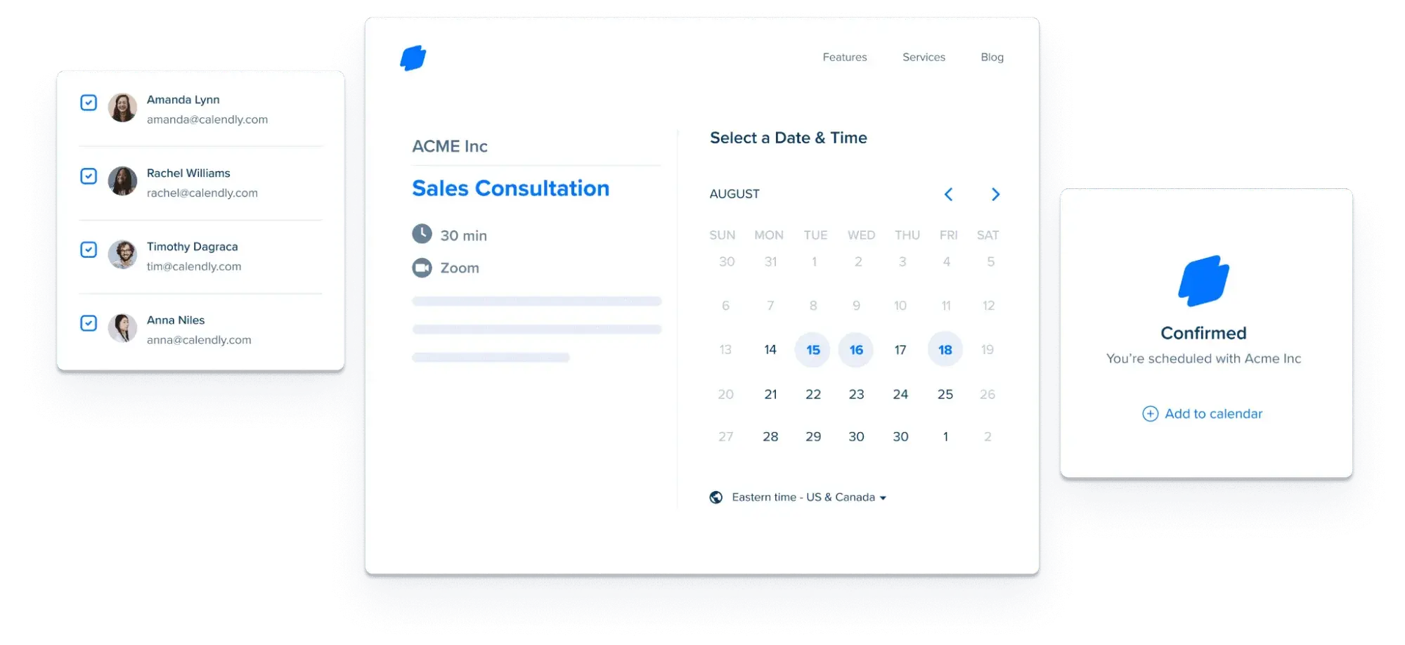 entrepreneurial resources examples, Calendly