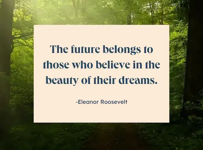 Road to success quotes - The future belongs to those who believe in the beauty of their dreams by Eleanor Roosevelt