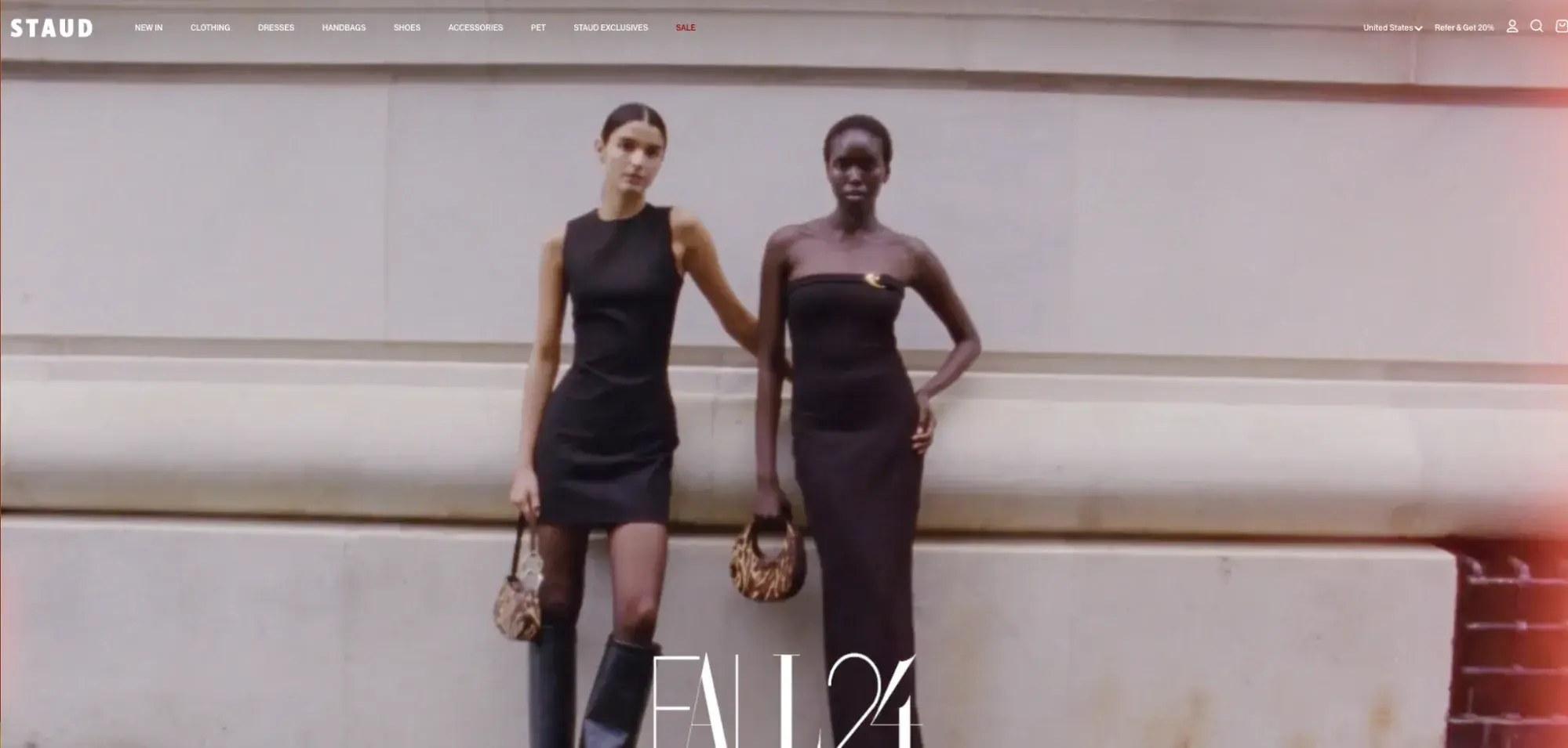 fashion web design example from staud