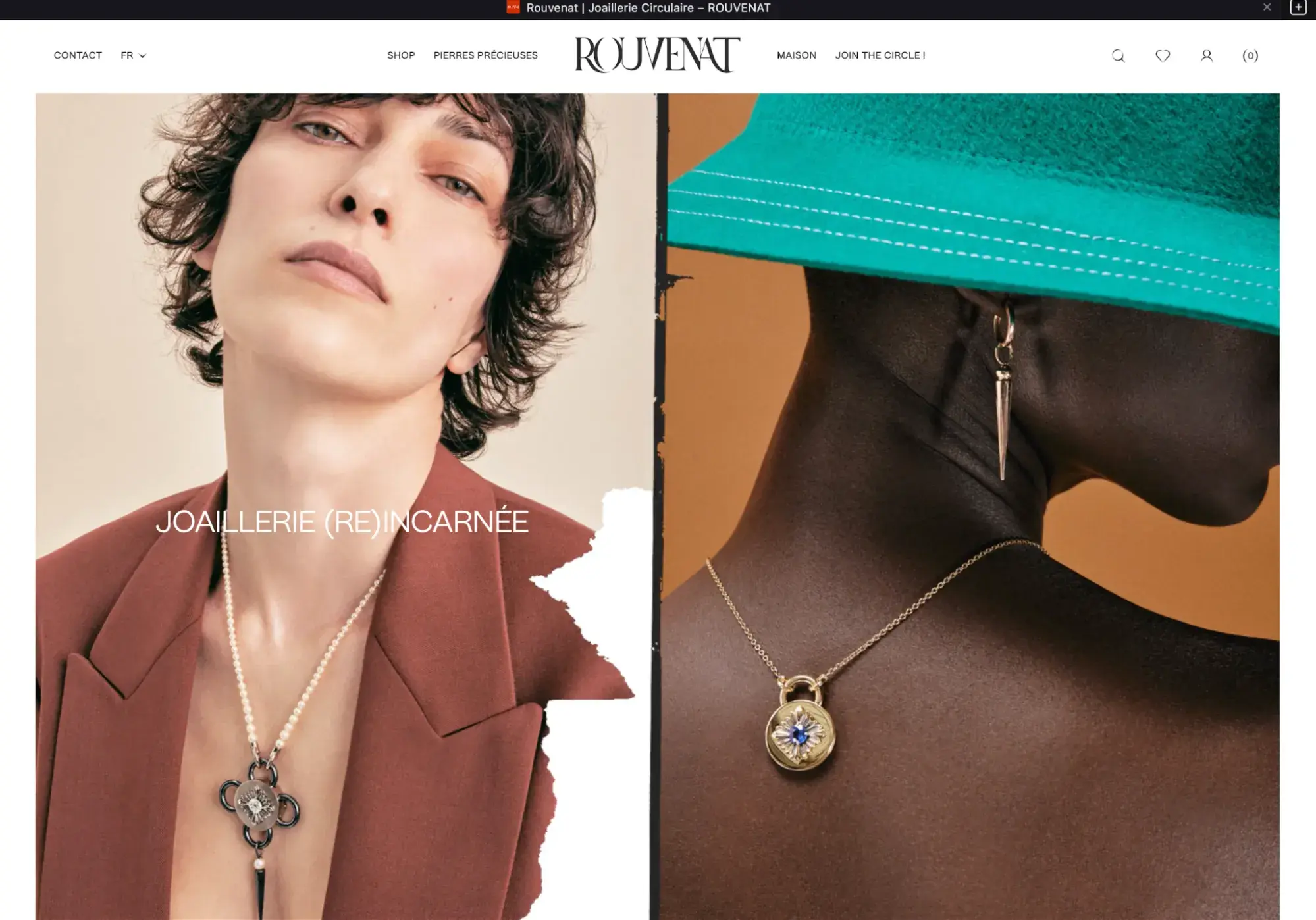 fashion web design example from rouvenat