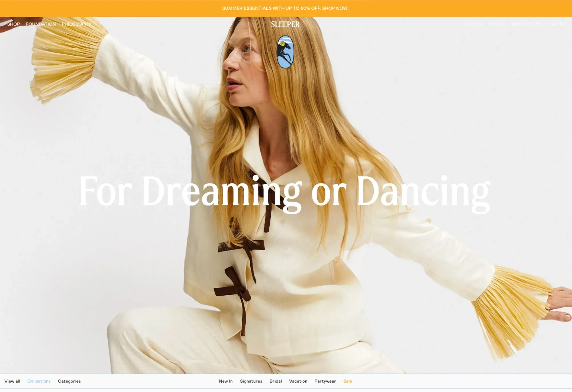 fashion web design example from sleeper