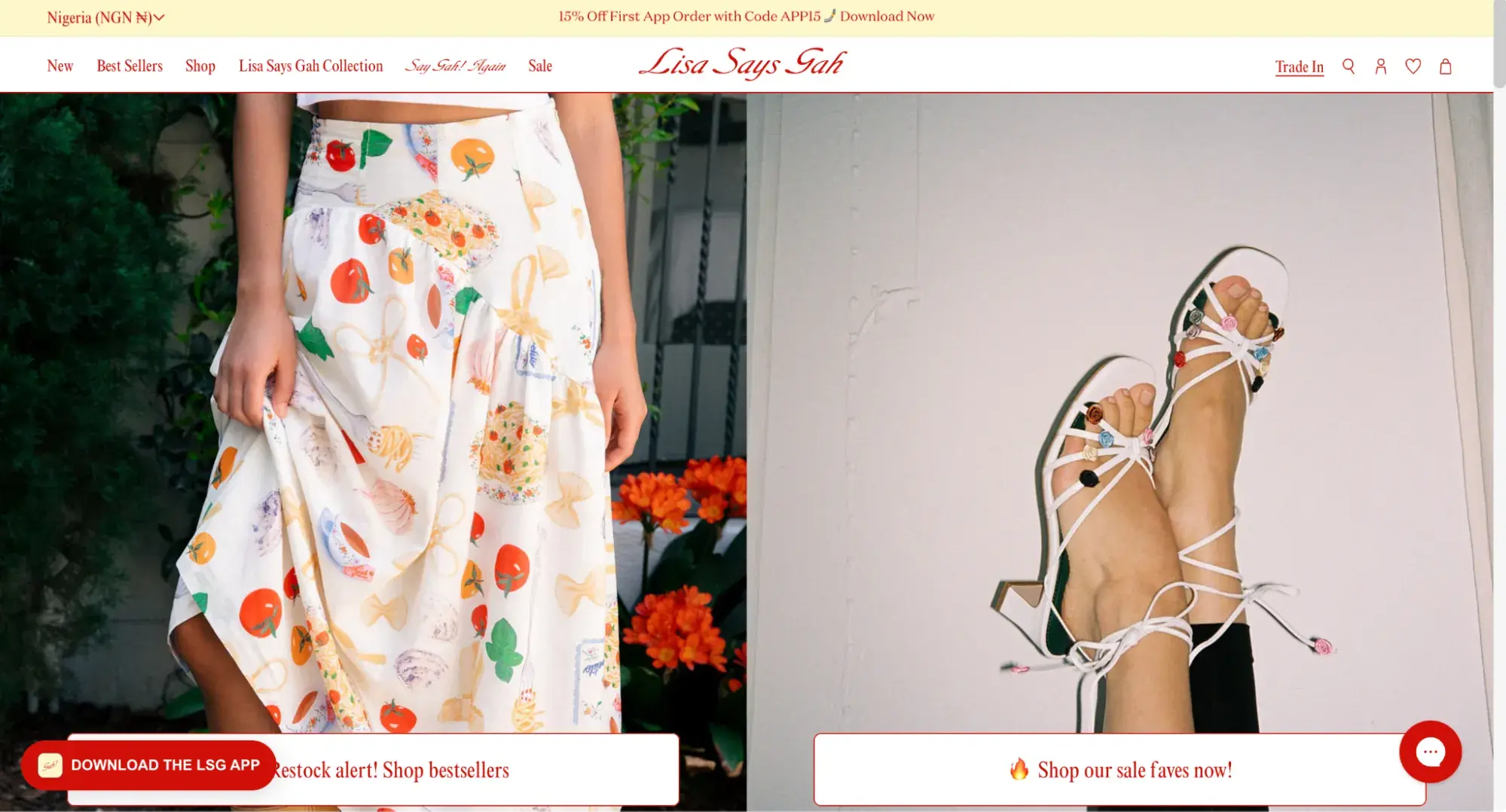 fashion web design example from lisa says gah