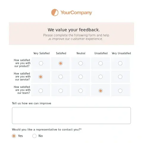 feedback form examples, formstack