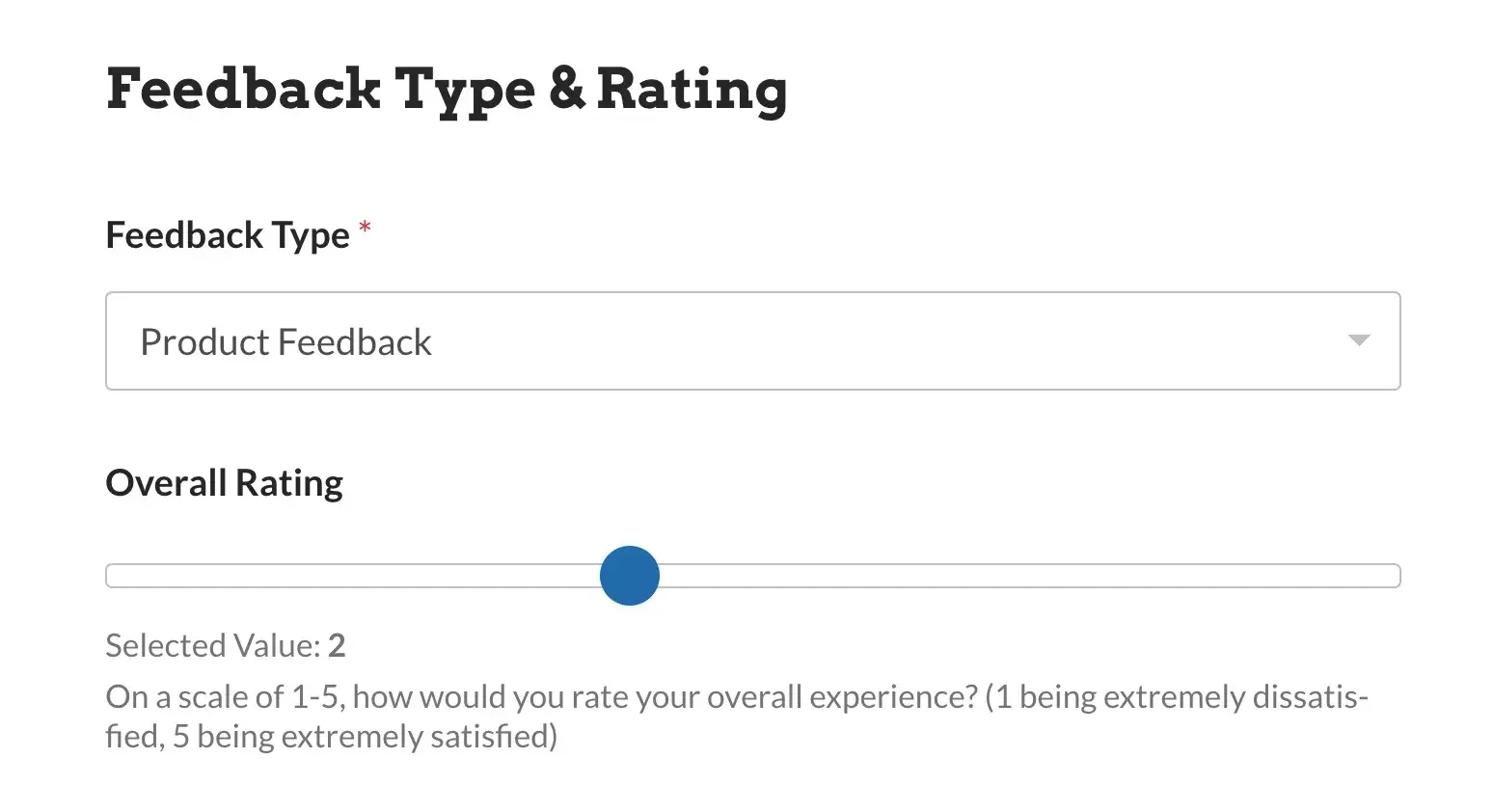 feedback template from WPForms