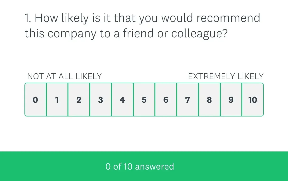 One of the many feedback templates that SurveyMonkey offers