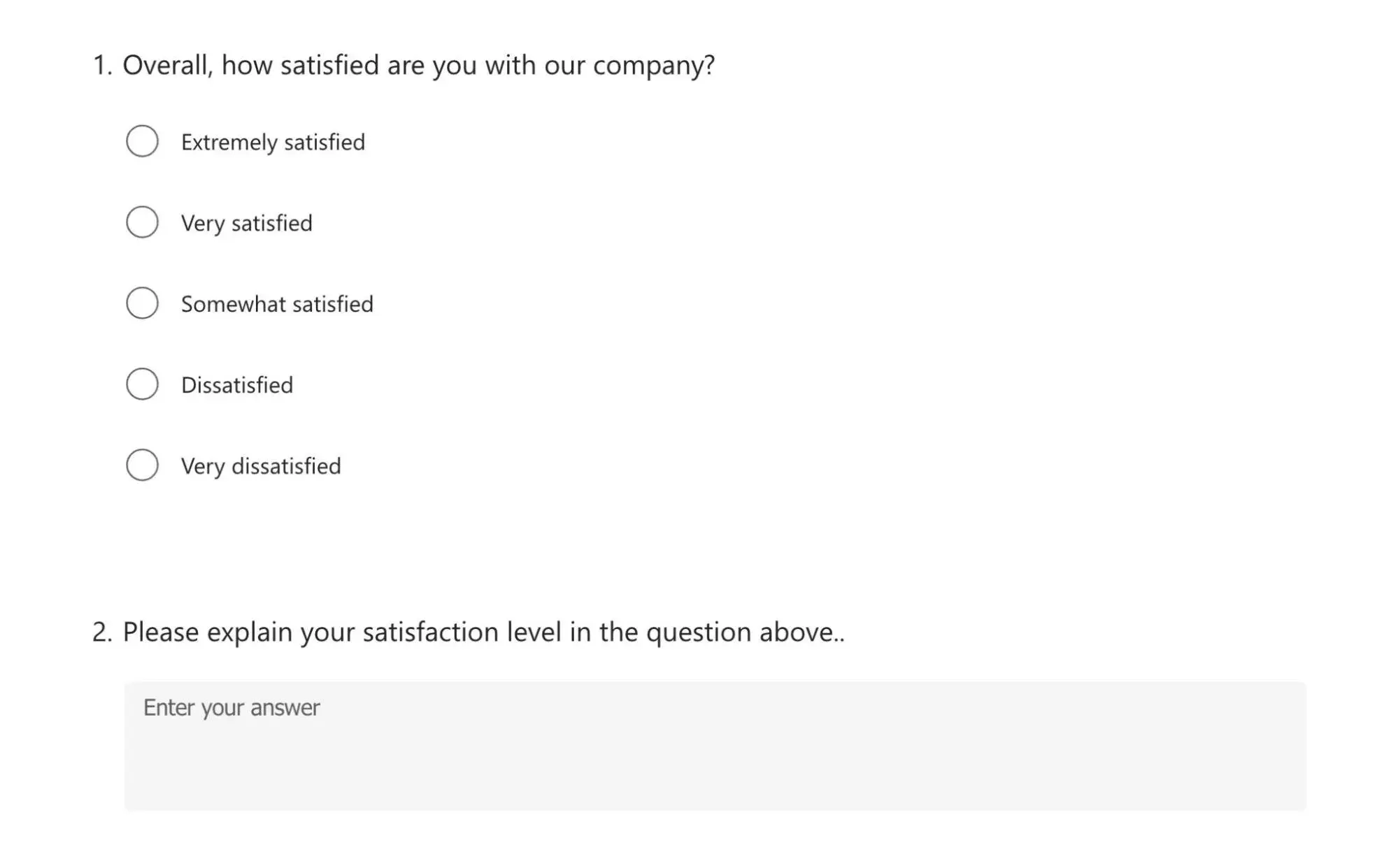 A Microsoft Forms template that allows easy analysis in Excel