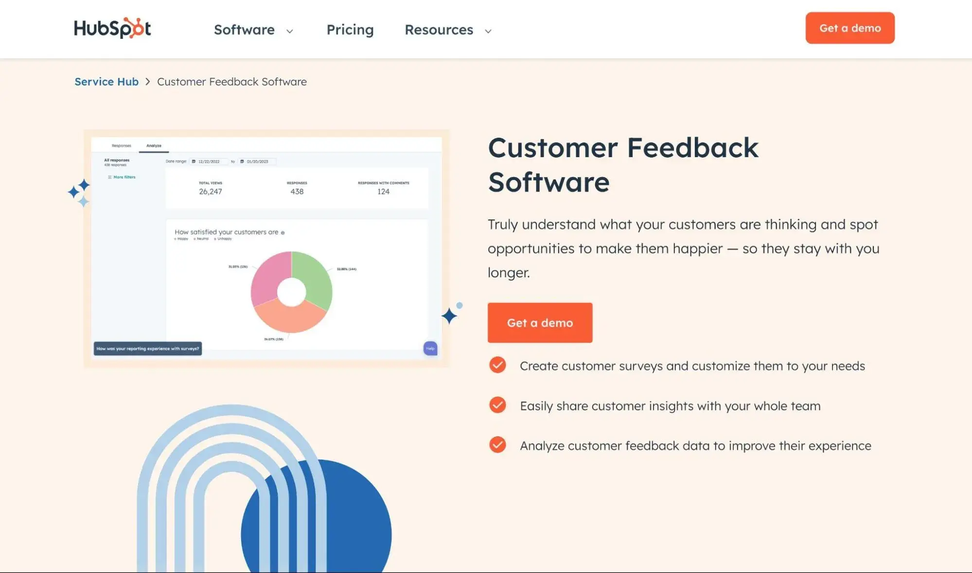 The HubSpot feedback form builder page