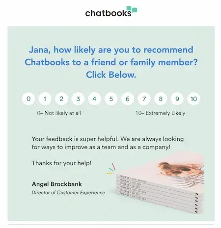 feedback form examples, chatbooks