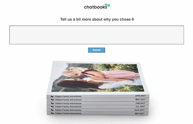 feedback form examples, chatbooks