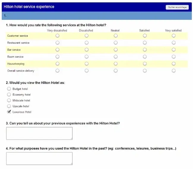 feedback form examples