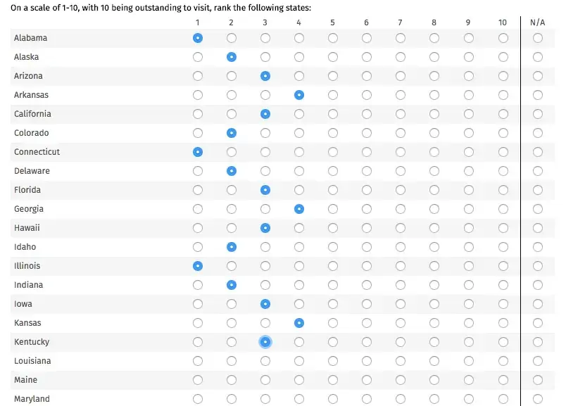 sample survey questionnaire