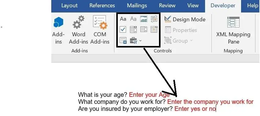 creating a survey, microsoft word