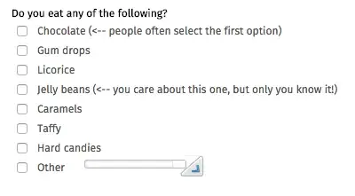 sample survey question, candy