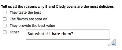 sample survey question, brand