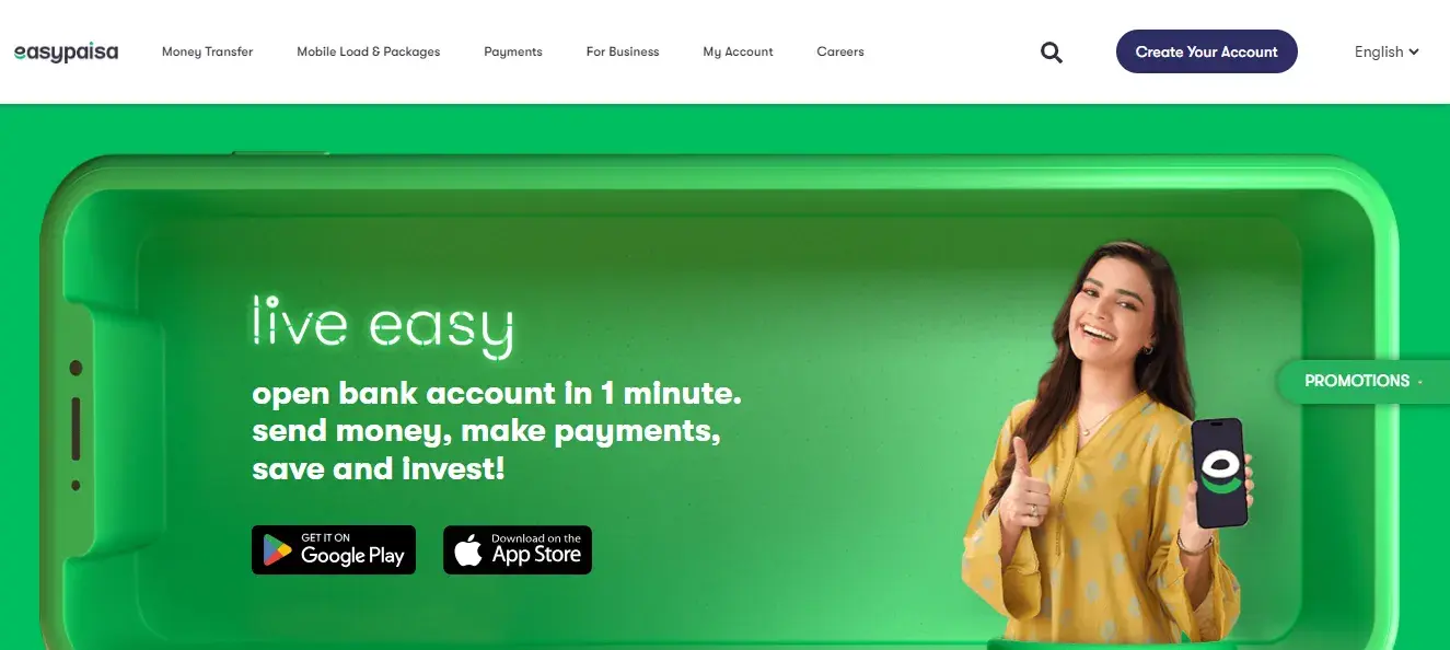 Financial Services Website Design - Easypaisa