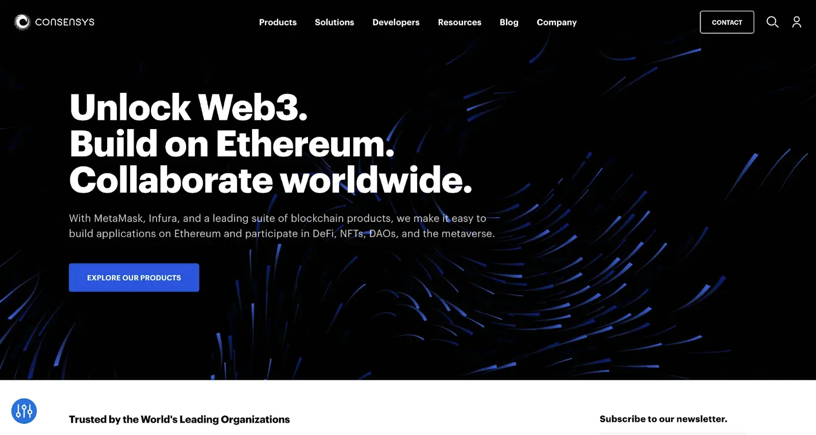 Financial Services Website Design - Consensys