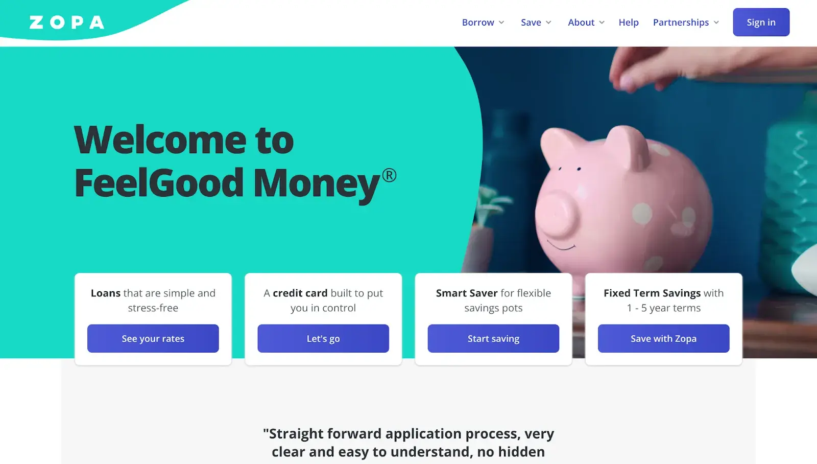 Financial Services Website Design - Zopa