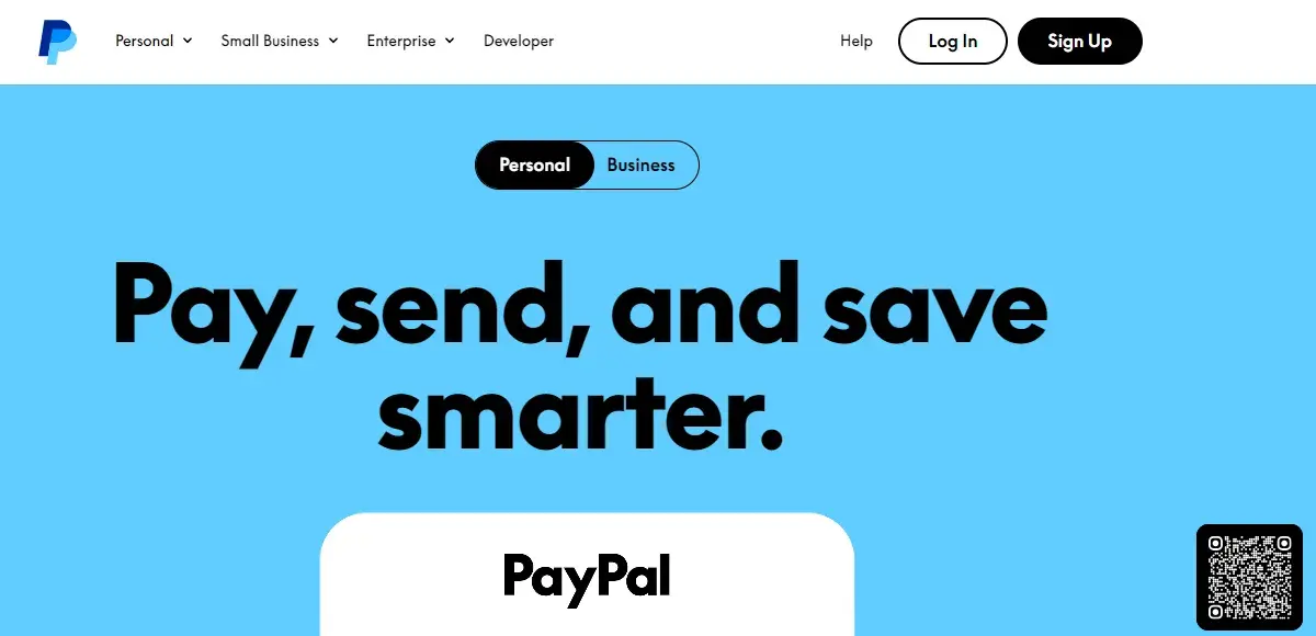 Financial Services Website Design - PayPal