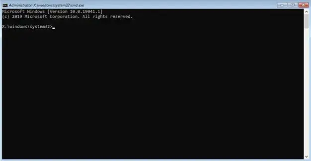 Command prompt window in Windows 10 where you type in command to lớn flush DNS