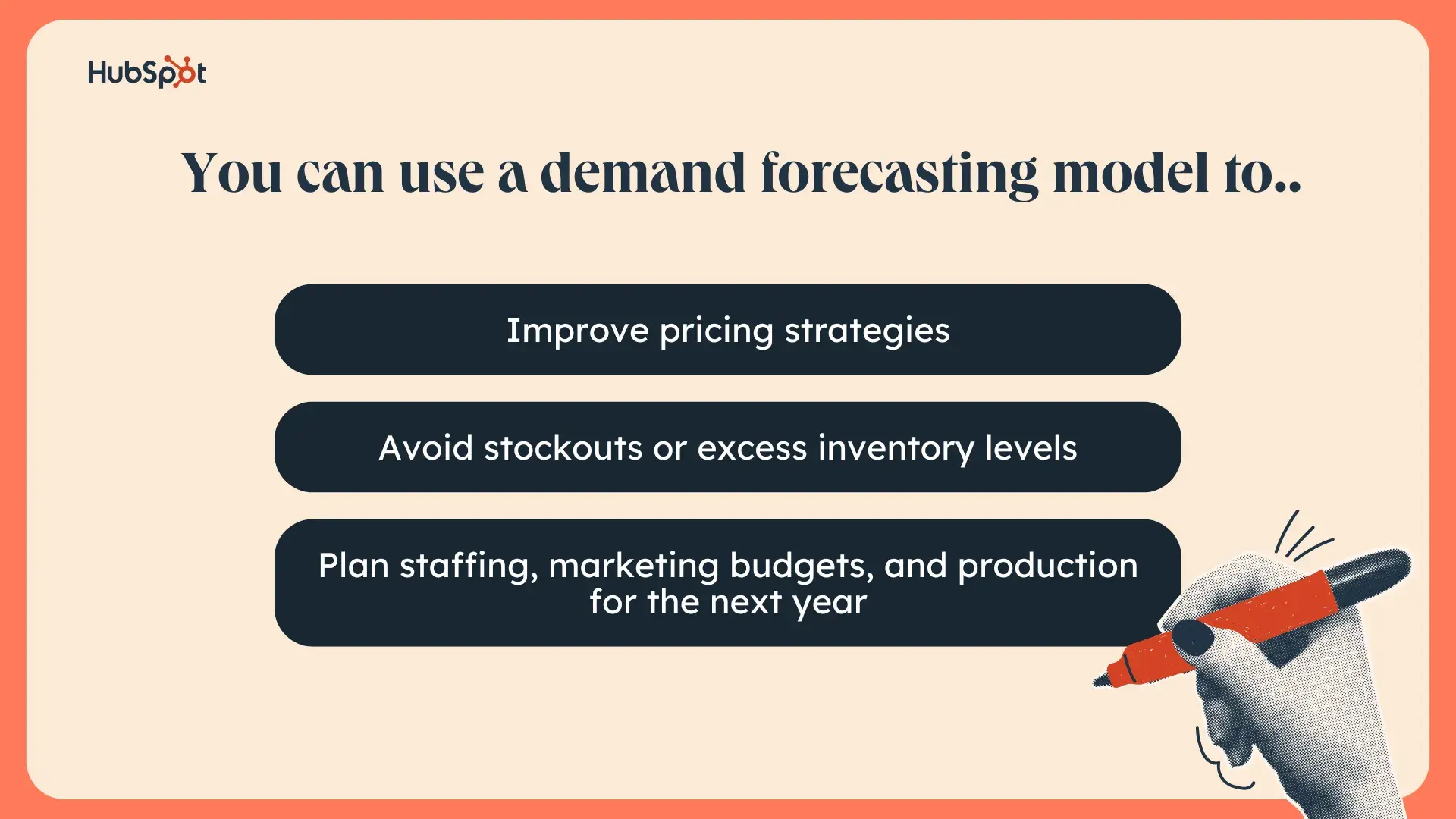 image listing reasons for when to use a demand forecasting model