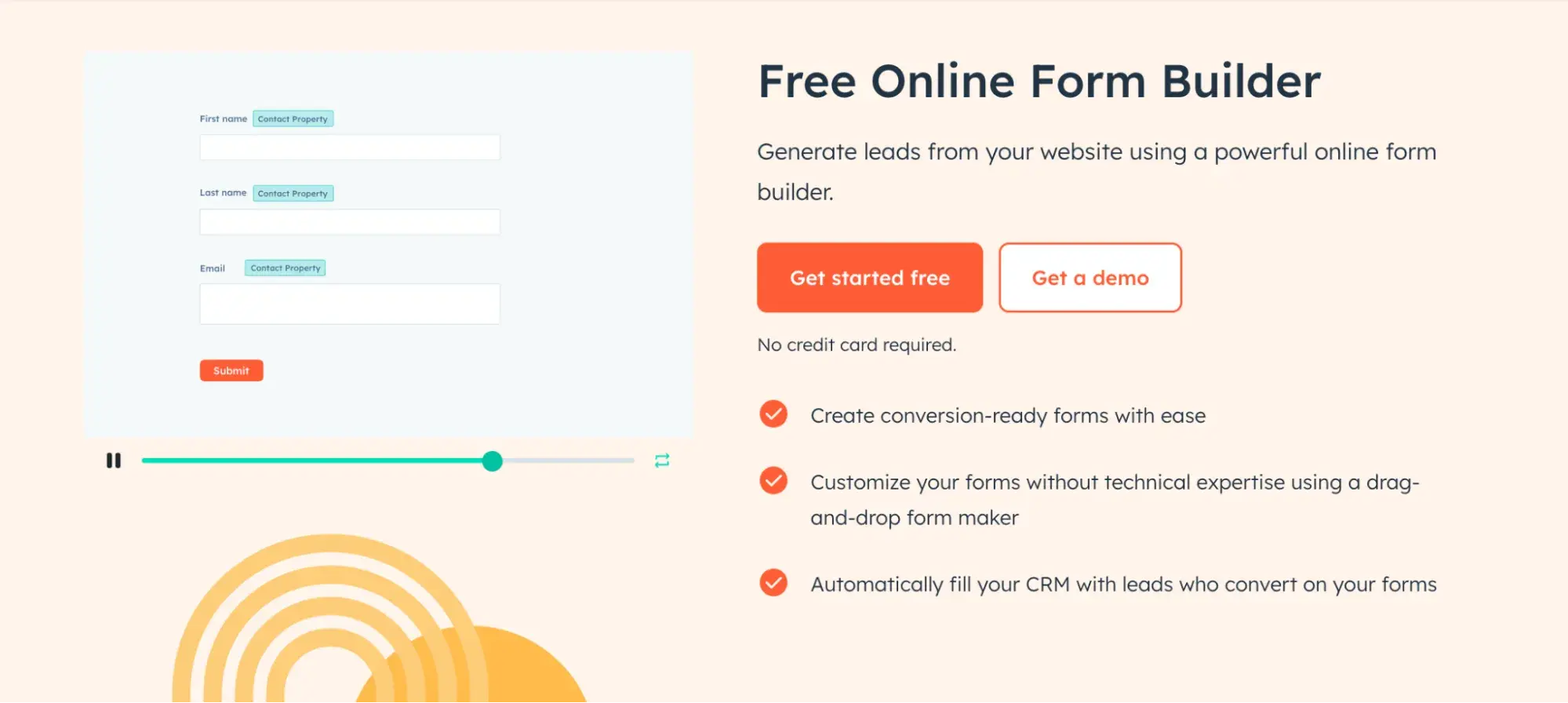 form software: HubSpot form builder