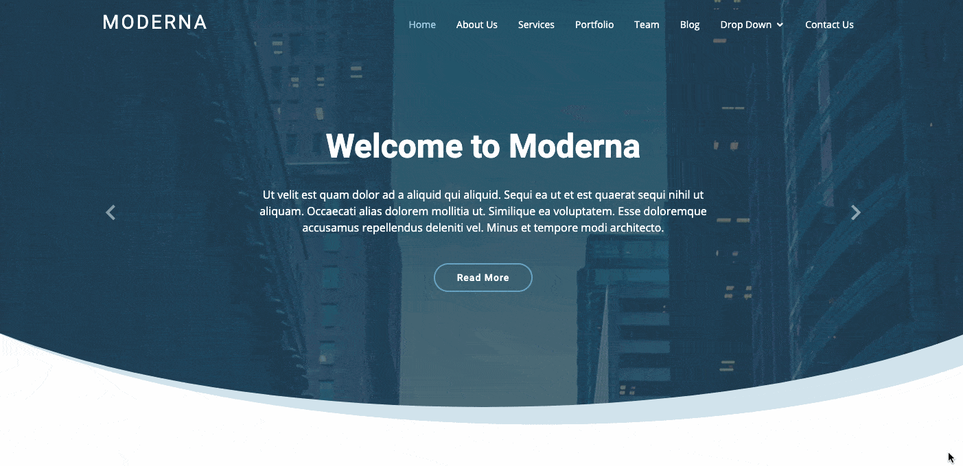 free bootstrap based wordpress theme: moderna