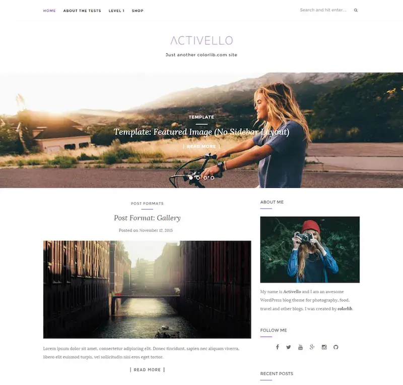 free bootstrap based wordpress theme: activello