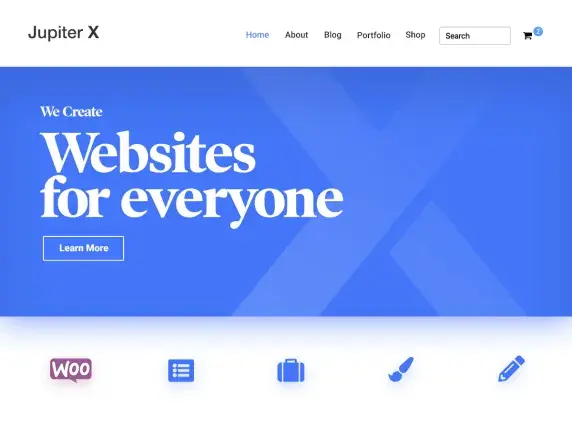 free bootstrap based wordpress theme: jupiterx lite