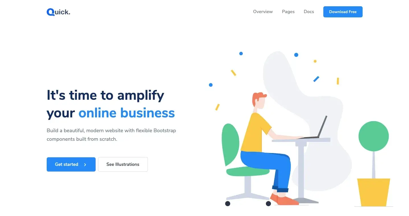 free bootstrap based wordpress theme: quick