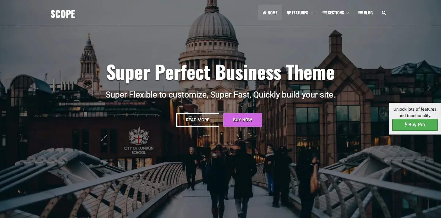 free bootstrap based wordpress theme: scope 