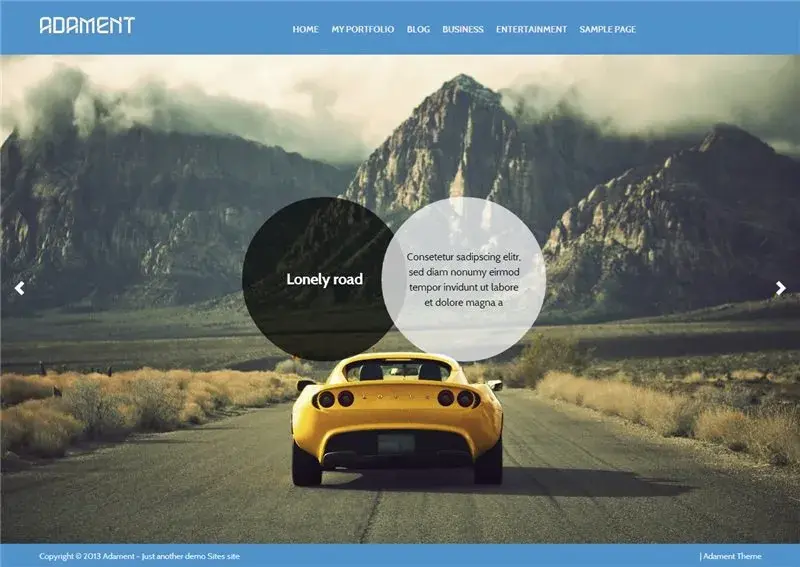 free bootstrap based wordpress theme: adament