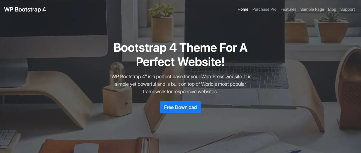 free bootstrap based wordpress theme: bootstrap 4 wordpress theme 