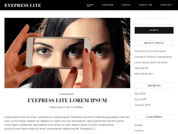 free bootstrap based wordpress theme: eyepress lite