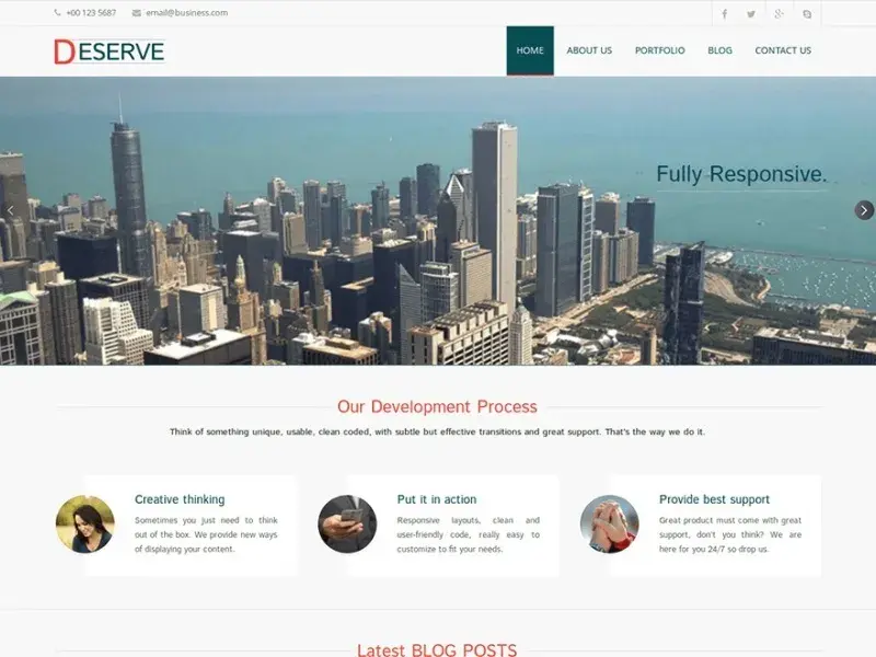 free bootstrap based wordpress theme: deserve