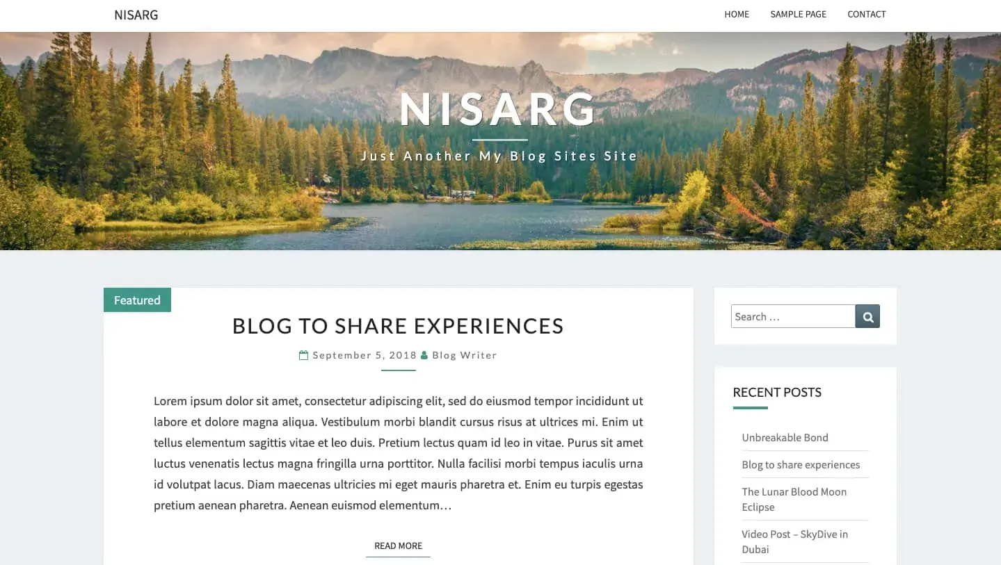 free bootstrap based wordpress theme: nisarg