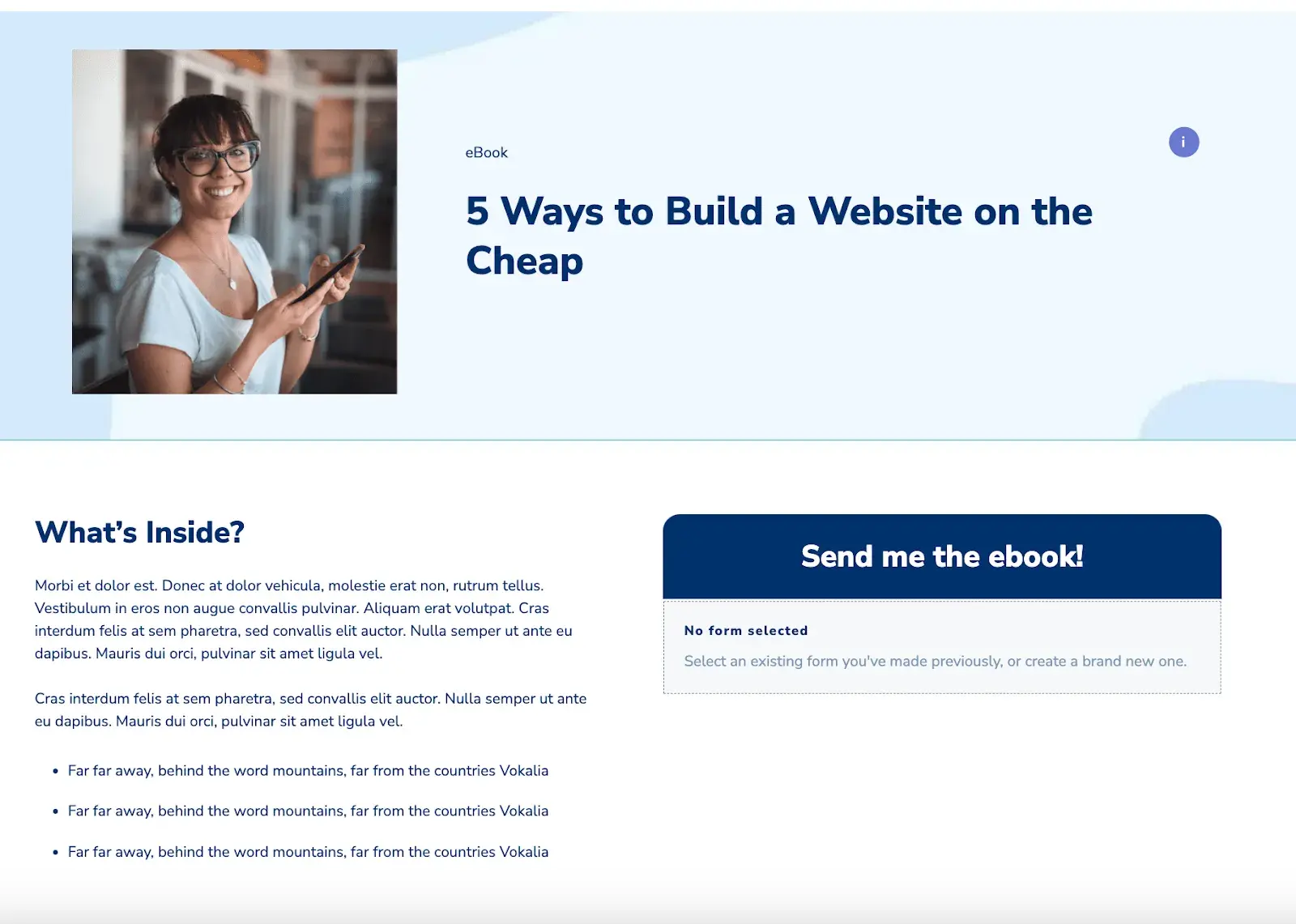 ebook landing page template